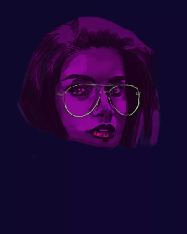 Purple Skech Green Glasses
